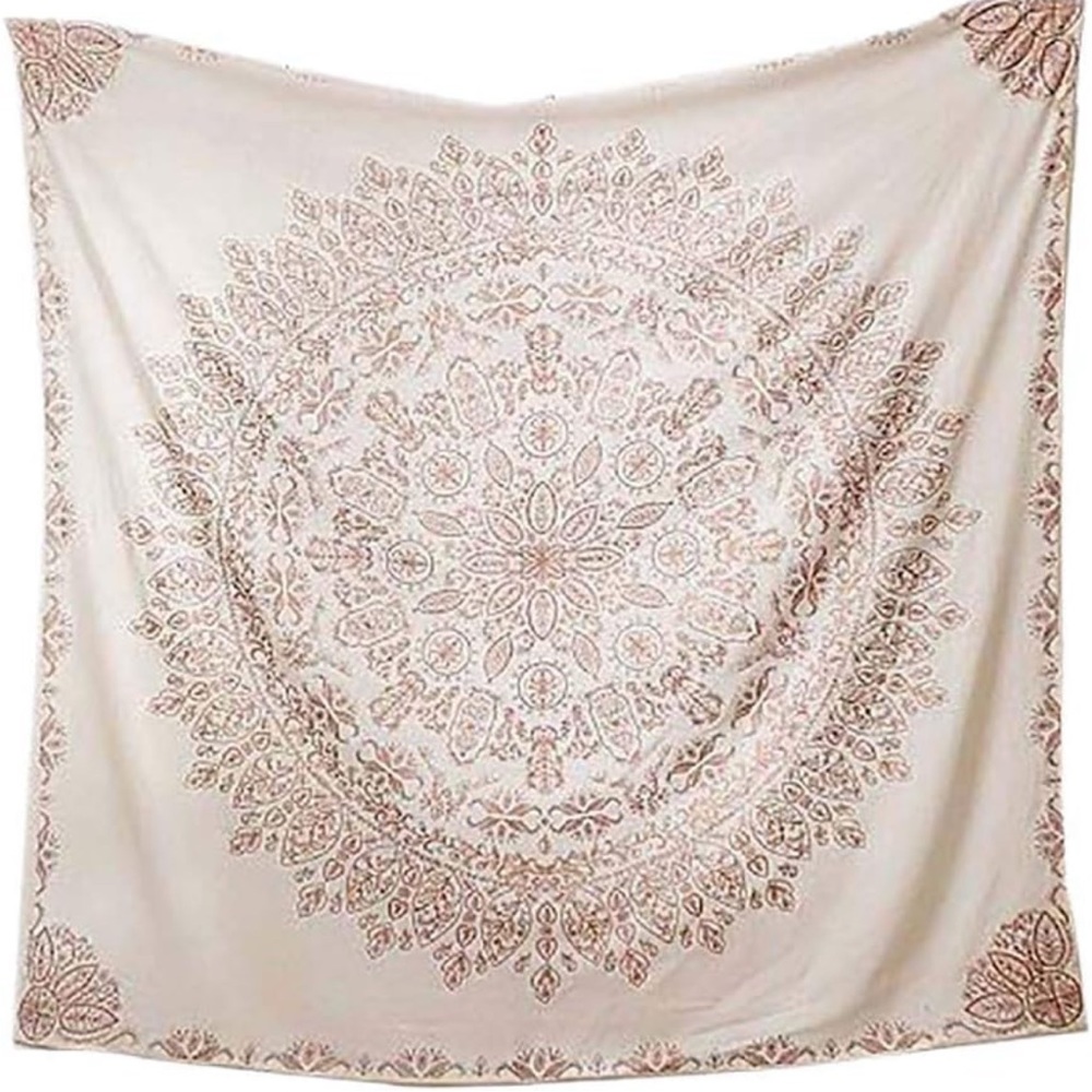 White and Pink Mandala Tapestry